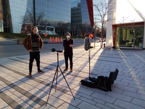 Recording the sounds of an empty Quartier des Spectacles