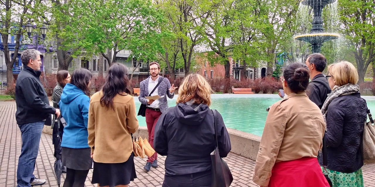 Participants during a soundwalk before the project started