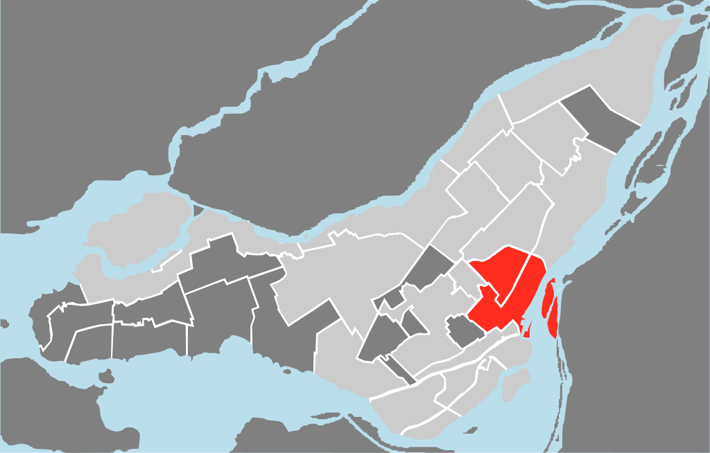 Carte de Montréal avec les arrondissements partenaires en rouge